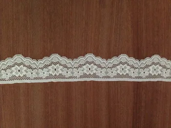 

New 3cm width 200feets ivory elastic stretch embroidery lace trim diy headband,wedding bridal Sewing dress,swiss french lace