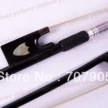 1x Скрипка Лук Черный карбоновый щит инкрустированный Лягушка Серебряный цвет лук струна