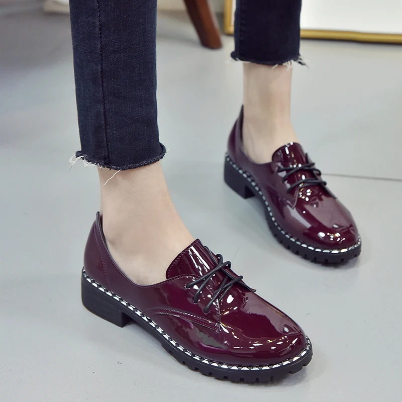 Fashion Shoes Woman Flats Summer Autumn Patent Leather Casual Flat Shoe Designer Female Loafers Shoes for Women Zapatillas Mujer hizcinth 2018 brand women shoes patent leather flat platform female single women s shoes students flats loafers zapatillas mujer