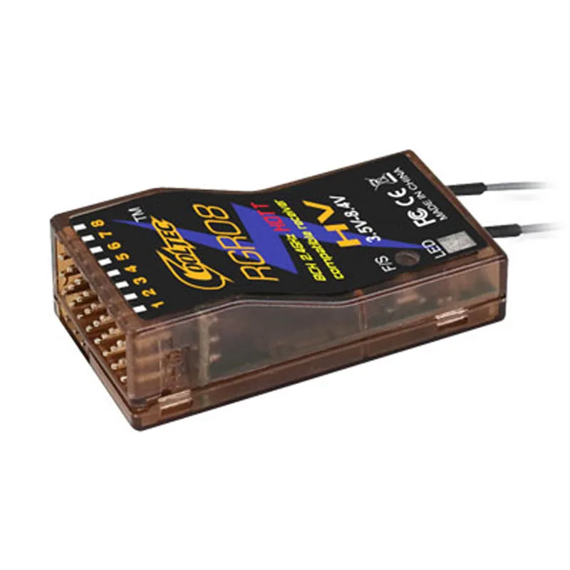 

Cooltech RGR08 8ch HOTT Voltage Telemetry Compatible Receiver for Graupner MZ-32 MZ-12 MZ-10 MC-28 MC-26 X-8E X-4S