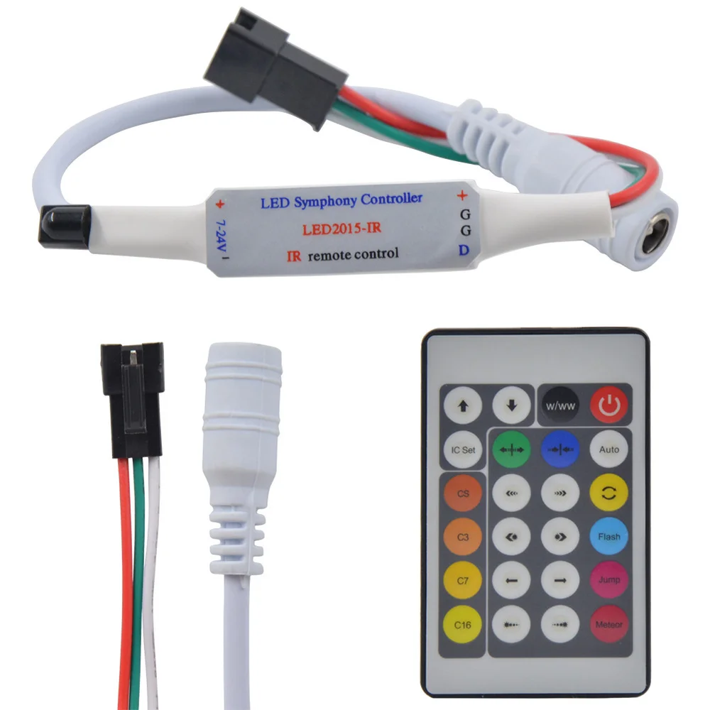 RGB светодиодный контроллер smart Pixel контроллер для WS2812B WS2811 SK6812 Светодиодная лента DC5V DC12V