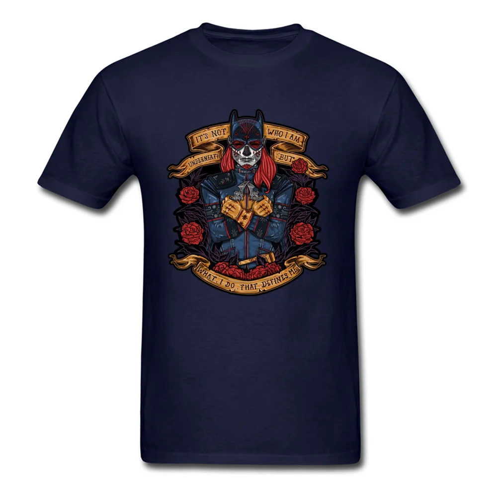 Gift T Shirt Design Short Sleeve Hot Sale O-Neck 100% Cotton Tops Tees Slim Fit Tee-Shirts for Men Summer Wholesale day of the dead heroine 8951 navy