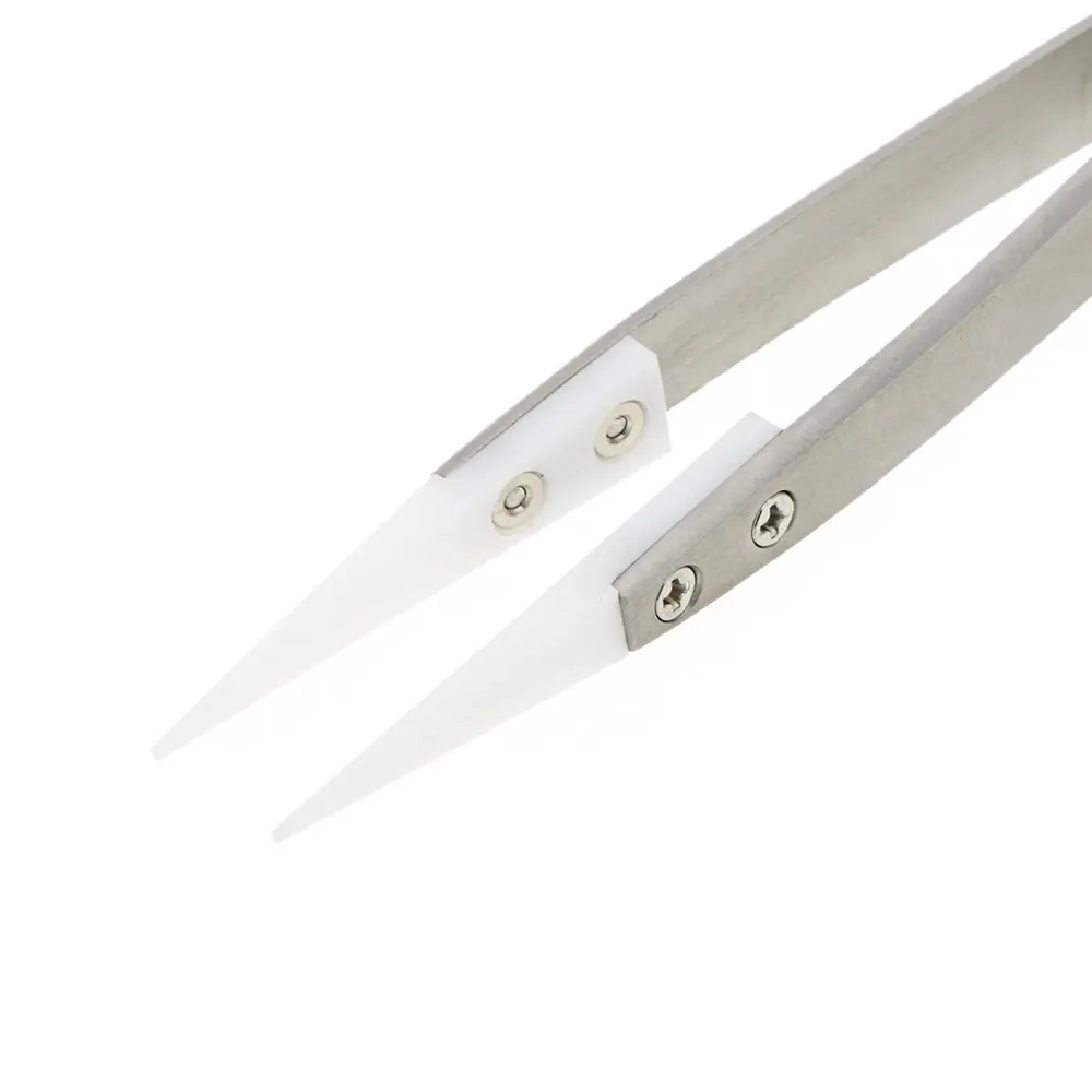 

WSFS Hot Ceramic tweezers with stainless steel handle Refractory Acid-resistant Pointed tweezers