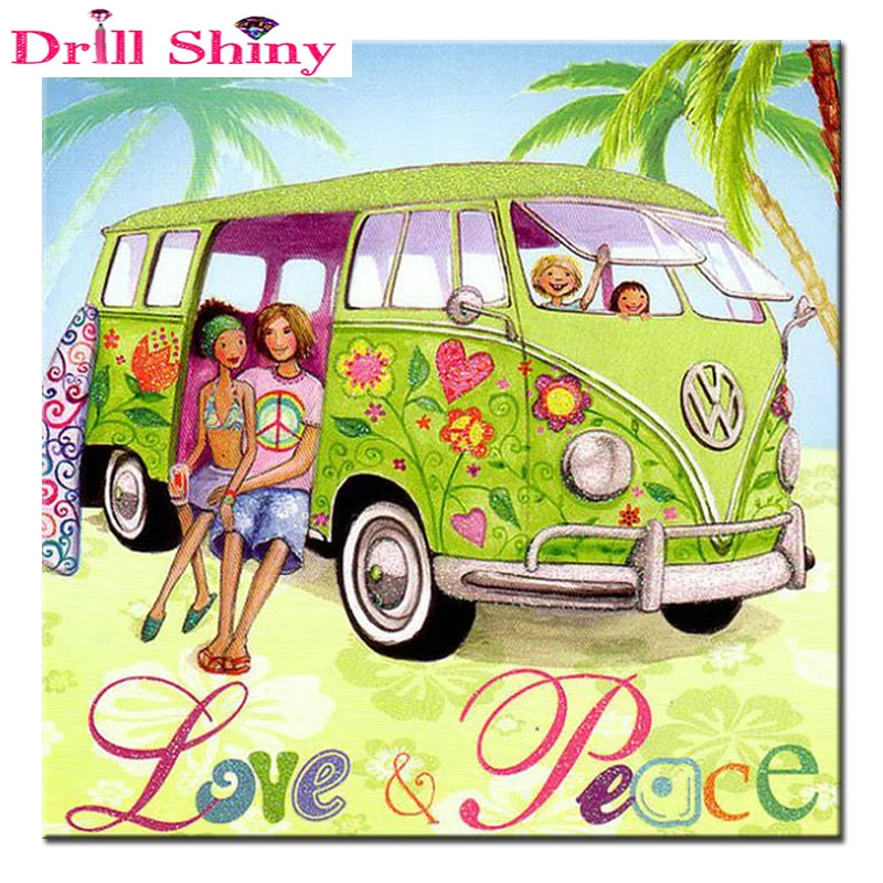 

5D diamond embroidery scenery picture diy diamond Painting bus cartoon picture Needlework cross stitch diamond mosaic home decor