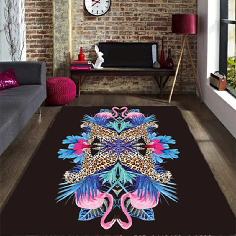 

3D Creative Doormat Flamingo and plant printed Carpet Hallway Carpets for Living Room Bedroom rug Kitchen Anti-skid Floor tapete