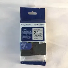 24 мм Tze951 черный на серебре Tz951 Совместимость для принтеров Brother P-touch этикетка ламинированная этикетка переключение на ноль лента Tze-951 Tz951