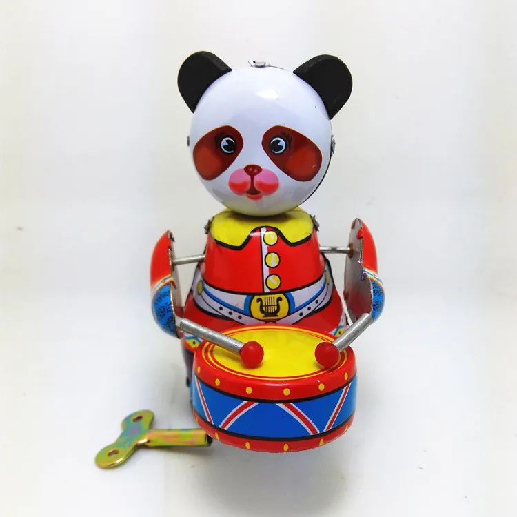 Античный Стиль Оловянные игрушки заводные игрушки роботы железные металлические модели для детей/взрослых украшения для дома металл ремесло MS566 панда
