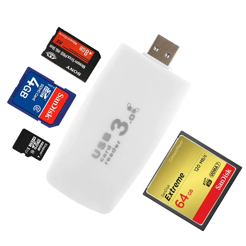 New All in 1 High Speed USB 3.0 Flash Memory Card Reader& Card Adapter