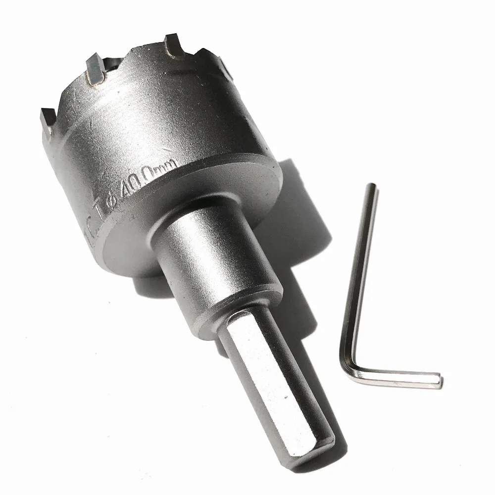 42*100mm TCT hole saw drill bits core bits for SS plate&Iron metal drilling hole opener with no-skid triangle handle 10-12mm