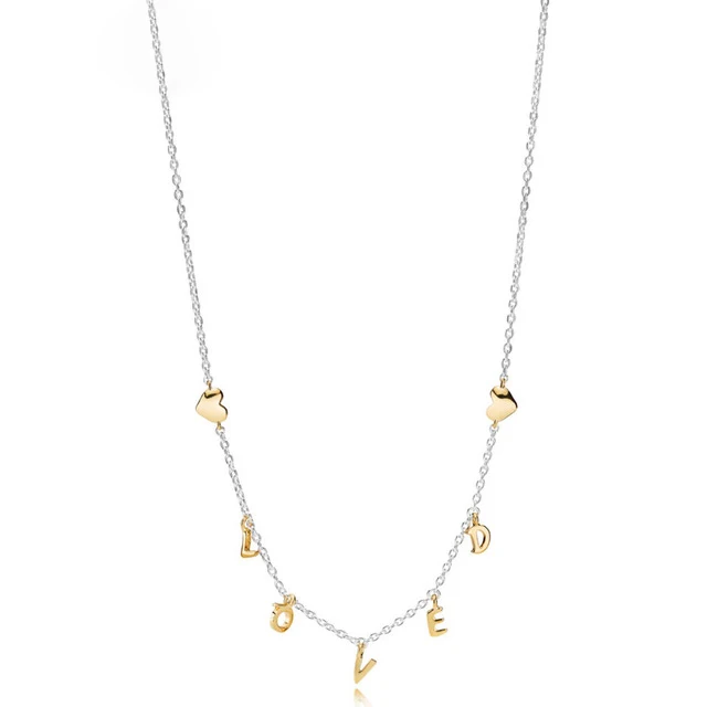 

BEST 100% 925 Sterling Silver 367818 Shine Loved Script Collier Necklace 2019 New Valentine's Day Gift