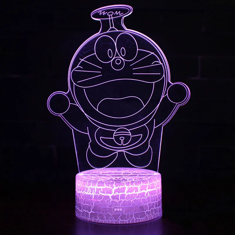 Flying Doraemon theme 3D Lamp LED night light 7 Color Change Touch Mood Christmas present Dropshippping | Освещение