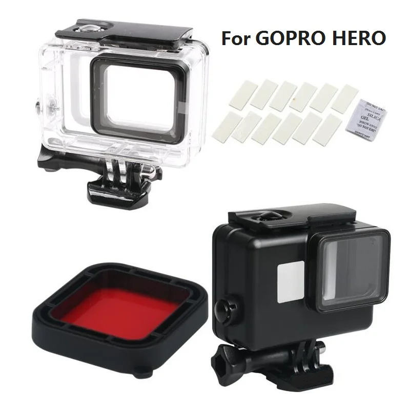 

Чехол-накладка для камеры GoPro Hero 7, 6, 5, черный, 45 м, водонепроницаемый, противотуманный