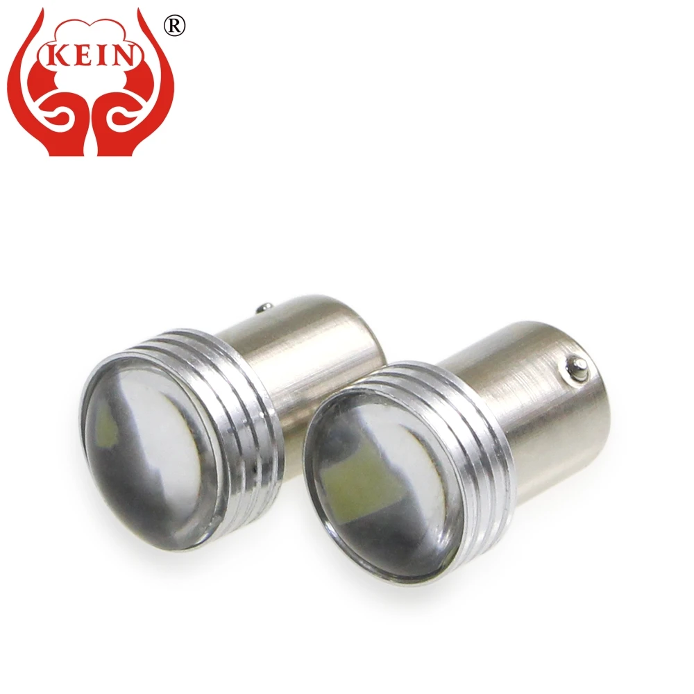 

KEIN 4PCS P21W led 1156 ba15s 2835 6smd led car auto reverse light DRL tail turn signal parking backup lamps 1156 bulb 12V white