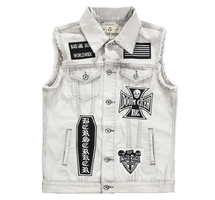 white denim vest mens