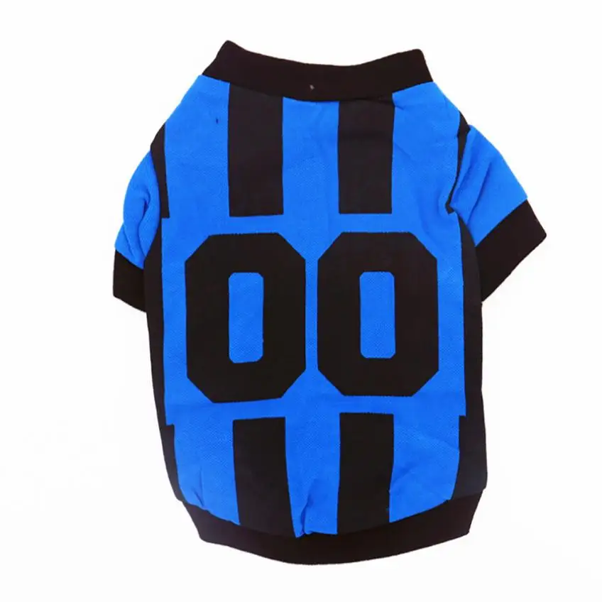Одежда для питомцев Acessorios щенок летняя футболка для собак футбольная безрукавка для собак Летняя Одежда для питомцев футболка#810 - Цвет: Blue