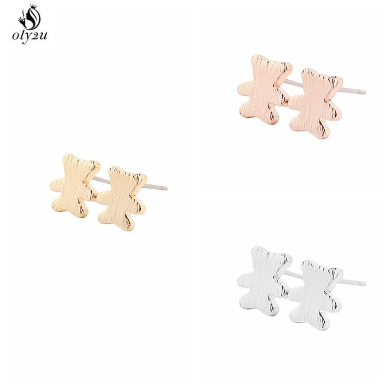 2016 Fashion Cute Bear Stud Earrings for Women Wedding Gifts