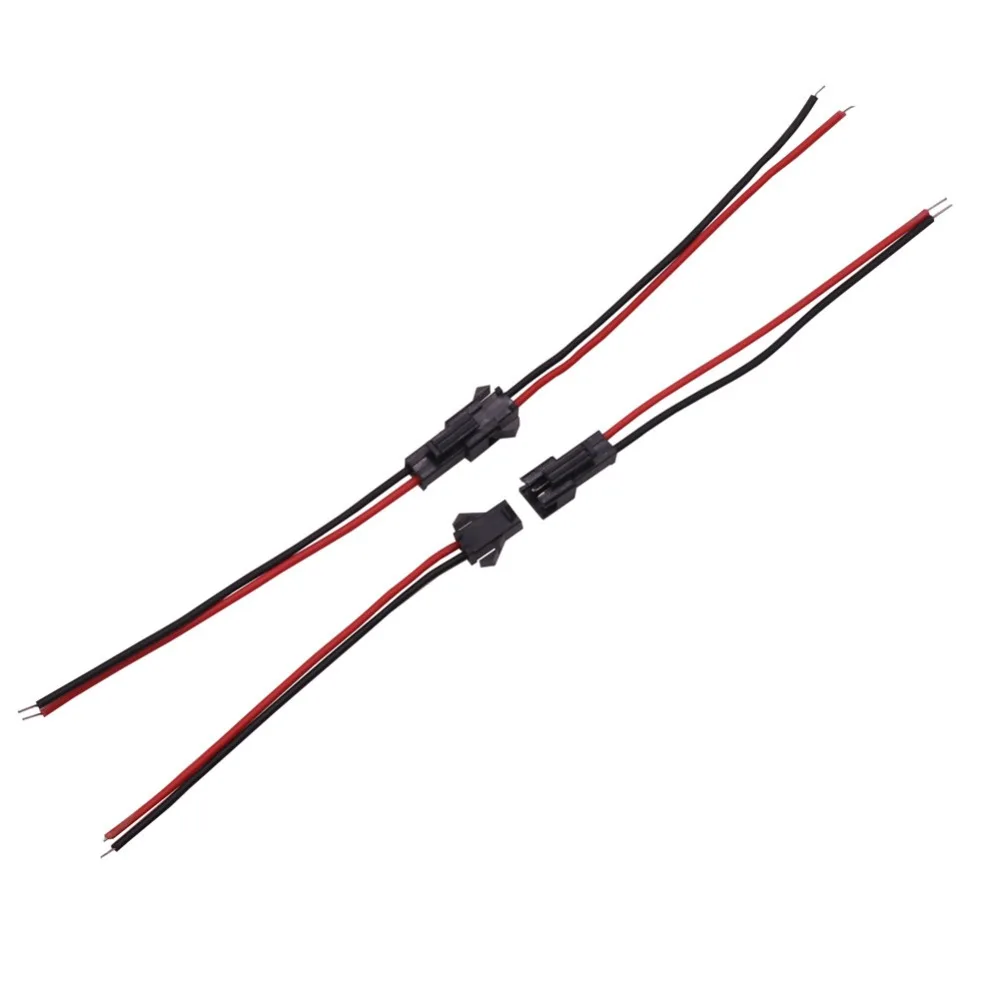 100 pcs 10cm Long JST SM 2Pins Plug Male To Female Wire Connector Quick Connector Terminal Block