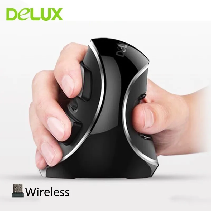 

Delux M618 Plus Pure Vertical Ergonomic Wireless Mouse New 2017 Computer Mouse 2.4ghz USB Optical Mice Gamer for PC Laptop