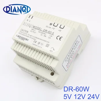 

DIANQI Din rail power supply 60w 24V power suply 24v 60w ac dc converter dr-60-24 good quality OEM
