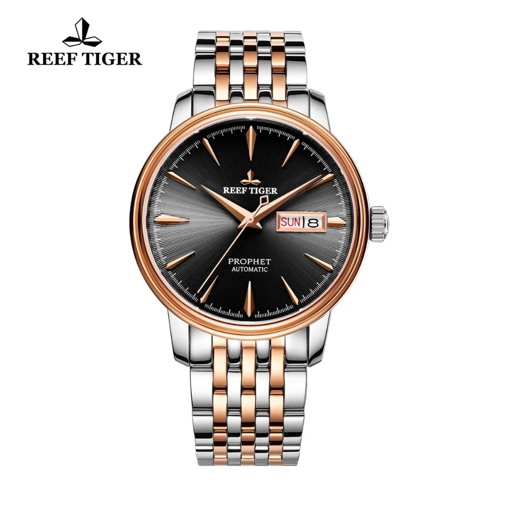 2020 New Reef Tiger Dress Watch Men Top Brand Luxury Automatic Watch Rose Gold Watch Date Day relog