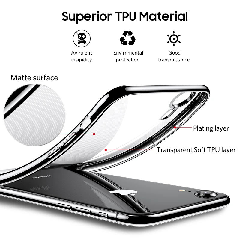 Benks Anti-knock caso para iPhone X XS X XR Xs Max caso Chapado en cubierta protectora para iPhone X XS Max Shell Fundas casos