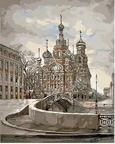 MaHuaf-W720 St. Petersburg City painting by numbers on canvas DIY oil digital paint by number for home decor 