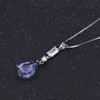 GEM'S BALLET 3.78Ct Natural Iolite Blue Mystic Quartz 925 Sterling Silver Pear Shape Classic Pendant Necklace for Women Jewelry ► Photo 2/5