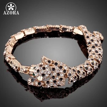 

AZORA Brand Design Rose Gold Color Stellux Austrian Crystal The Tiger Design Bracelet TS0015
