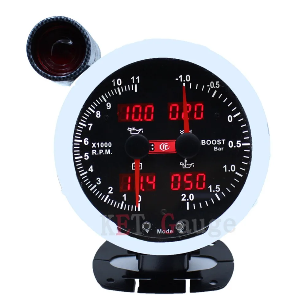 5" silver frame 6IN1 multiple function digital auto modified meter