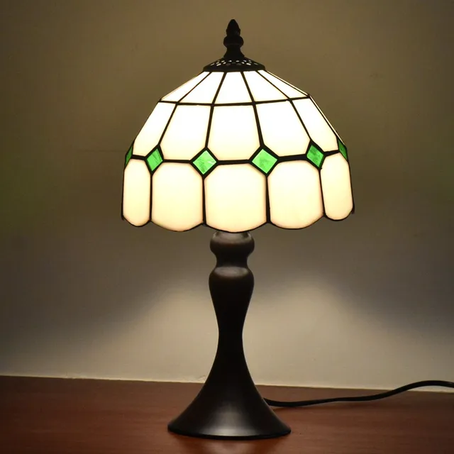 Tiffany Style Table Desk Lamps 8inches White Green Accent Small Mini Tiffany Style Table Desk Lamps 8inches White Green Accent Small Mini Stained Gl Lamp Shade Night Lights For Bed Rooms On