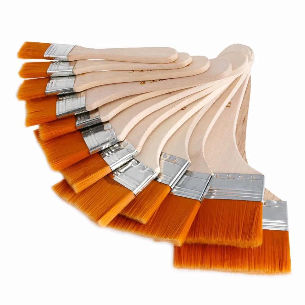 

New 12 Pcs Wooden Painting Brush Artists Acrylic Oil Painting Tool Art Supply Set