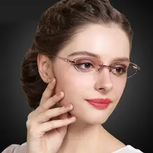 Художественные женские очки без оправы из чистого титана, алмазная резка, цветные очки для близорукости