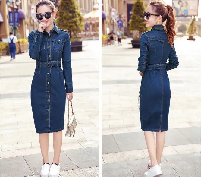 pencil denim dress