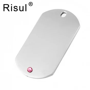 

Risul birth/month/Zodiac stone Dogtag for Necklace&Keychain blank mirror polished Stainless steel Personalized pendants mix12x1