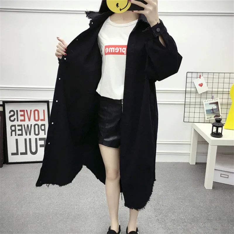 Весенне осенние женские толстовки джинсовая куртка из денима Размеры 4XL