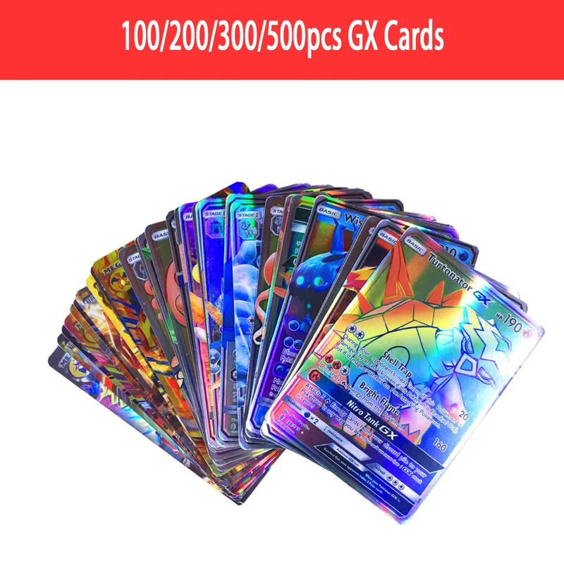 MEGA GX Shining Cards Game Battle Carte Trading Cards Game Children Pokemon Toys 100/200/300/500 pcs GX Takara Tomy Pokemon card