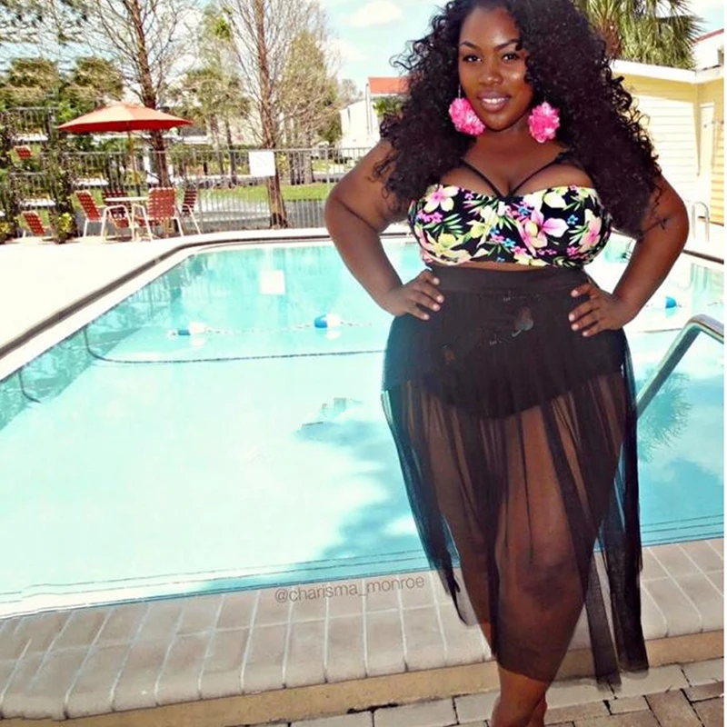 2018 conjuntos de Bikini de talla grande para mujer Graffiti impreso bikini traje de baño de cintura alta traje de baño talla grande natación brasileña grasa 4XL 2018 conjuntos de Bikini de talla grande para mujer Graffiti impreso bikini traje de baño de cintura alta traje de baño talla grande natación brasileña grasa 4XL