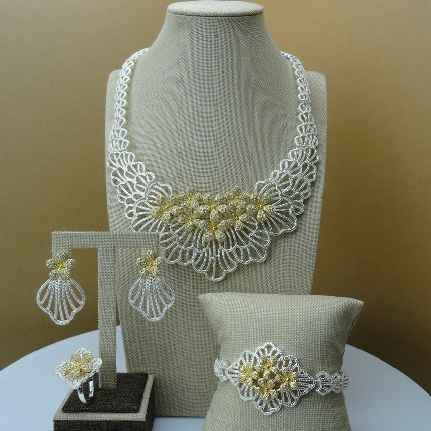 

2019 Yuminglai African Fashion Jewellrey 24K Dubai Gold Jewelry Sets FHK6242