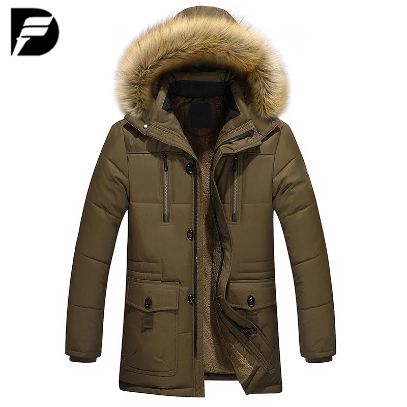 

Winter New Style Warm Men's Jacket Parka Thick Warm Fur Collar Long Cotton Jacket Men Comfortable Cotton Hooded Parka Men