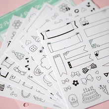 6 Sheets lot Calendar Paper Sticker Diy Scrapbooking Diary Sticker Kawaii Stationery Toy For Kids