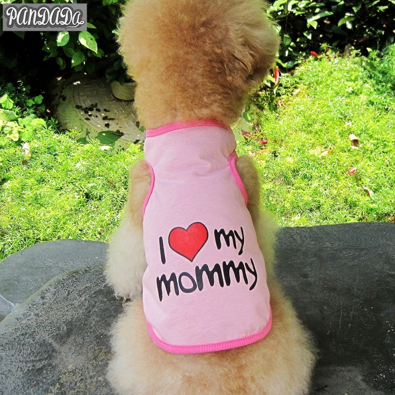 PanDaDa I Love My Mommy Одежда для собак куртка утеплительные накидки для домашних животных одежда любовь