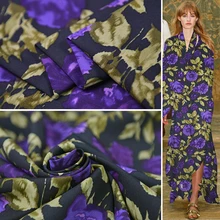 Полная Орхидея Красивая Высококачественная шелковая хлопковая ткань в рубчик весеннее и летнее платье рубашка ткань