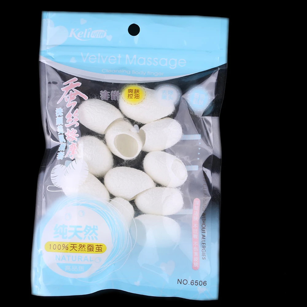 

12Pcs/Set New Natural Silkworm Cocoons Ball Face Care Facial Cleaner Blackhead Remover Soft Exfoliating Scrub Makeup Tool Beauty