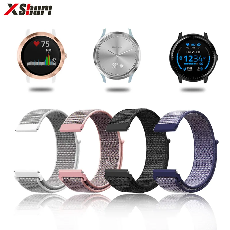 

XShum 20mm Nylon Vivoactive 3 Watch Band Velcro Strap For Garmin Vivoactive3/Vivomove HR/Forerunner 645 Smart Bracelet Wrist