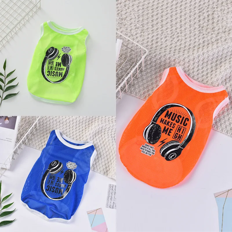 

New spring and summer pet clothes mesh cotton strap, dog cat vest