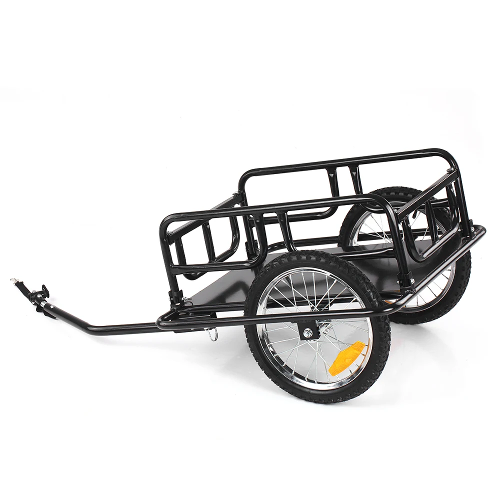 IKayaa складной велосипед Грузовой Трейлер ручной вагон велосипед багаж прицеп тележка для хранения Перевозчик w съемный металлический каркас сцепка