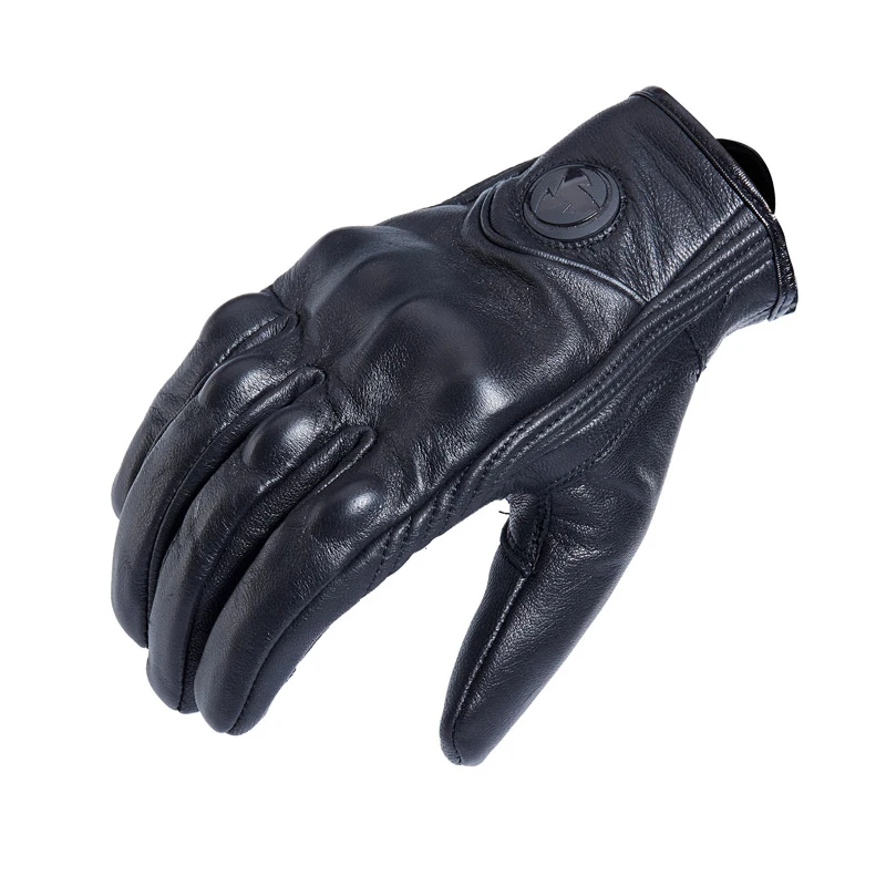 

2019 Best Cheap Winter Windproof Warm Leather Motorcycle Gloves Touch Operation Fist Joint Protection Guantes Gants Size M L XL