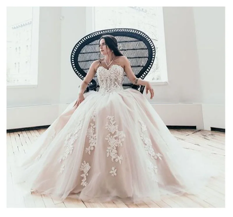 LORIE Boho Trouwjurken Sweetheart Applicaties A-lijn Strapless Princess Lace Up Bruid Trouwjurk LORIE Boho Trouwjurken Sweetheart Applicaties A-lijn Strapless Princess Lace Up Bruid Trouwjurk