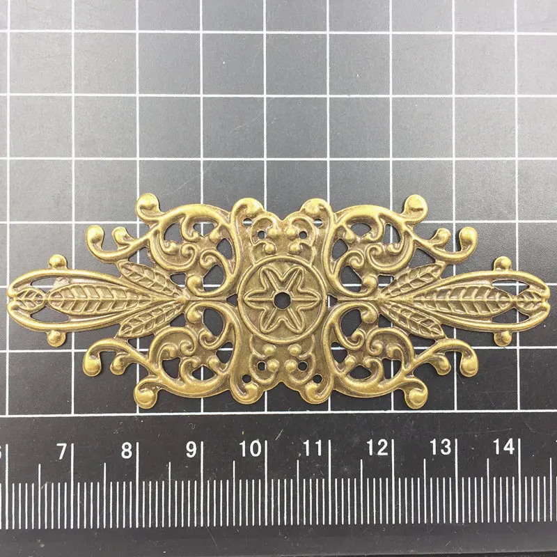 

10Pcs Decoration Bag Ornament DIY Connectors Flower Pattern Filigree Wraps Flower Hollow Findings 85mm
