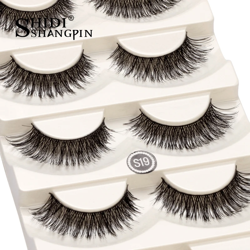 

5 pair/set False Eyelashes Natural Long Make up Eye lash Black Cross Fake Eyelash Extensione Fake Eyelashes lash extension #S19